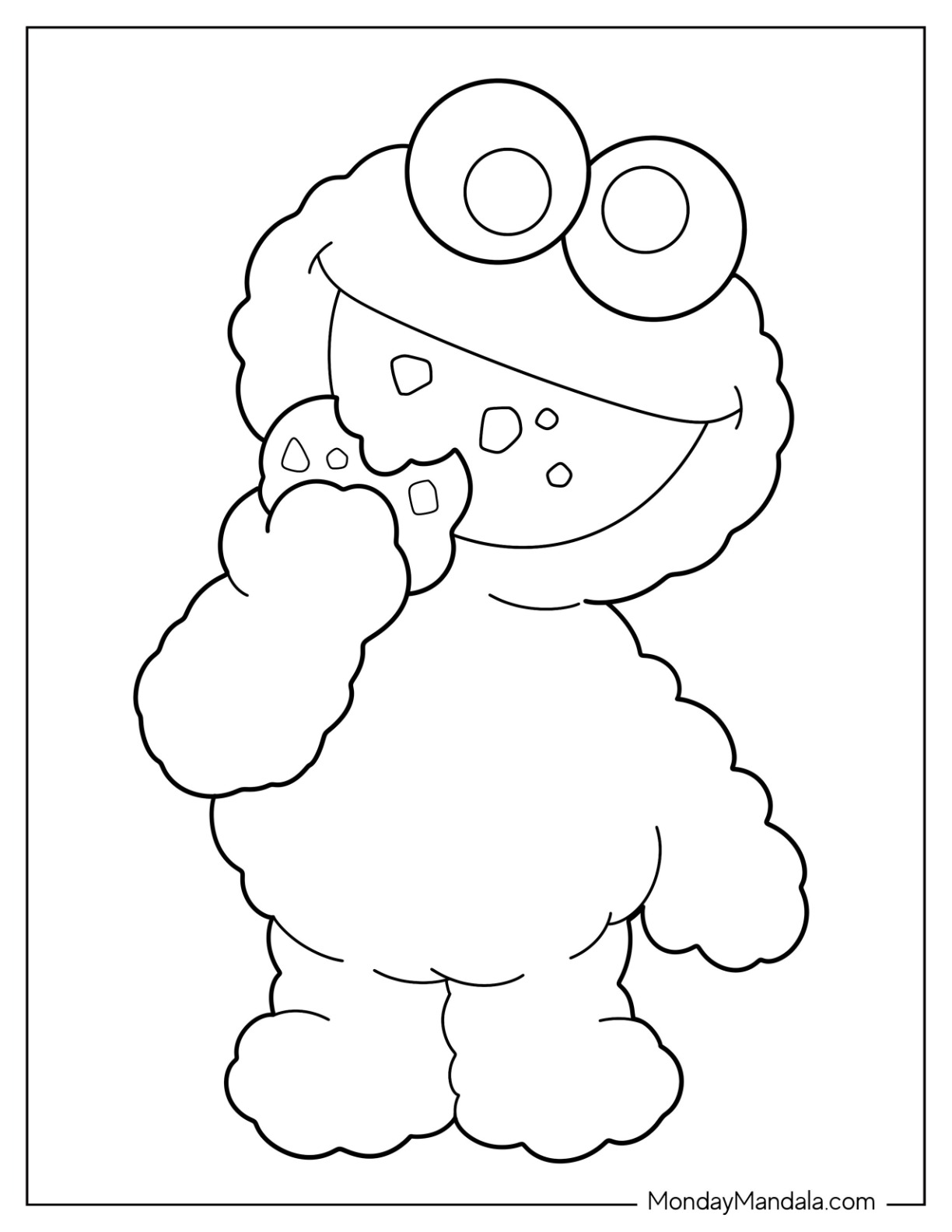 Cookie monster coloring pages free pdf printables