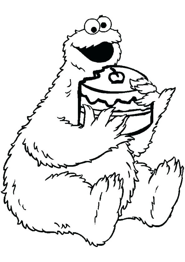 Coloring pages printable cookie monster coloring page