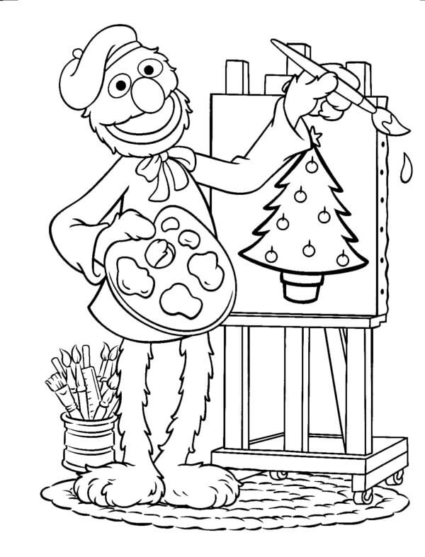 Drawing lesson from oscar coloring page