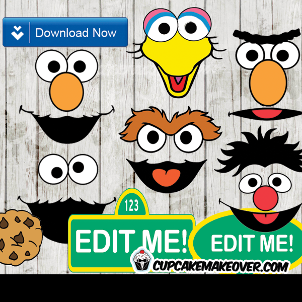 Sesame street printable faces signs