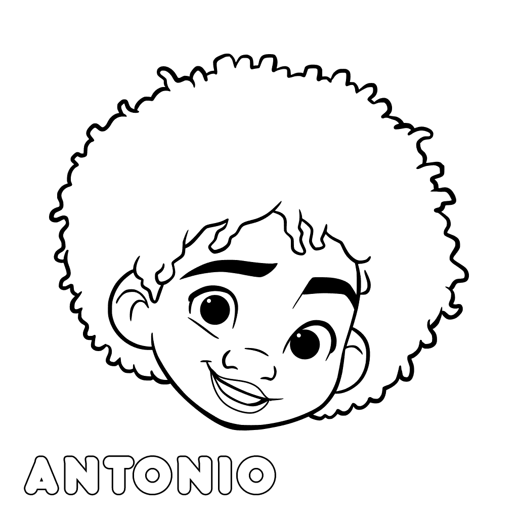 Antonios face coloring page encanto