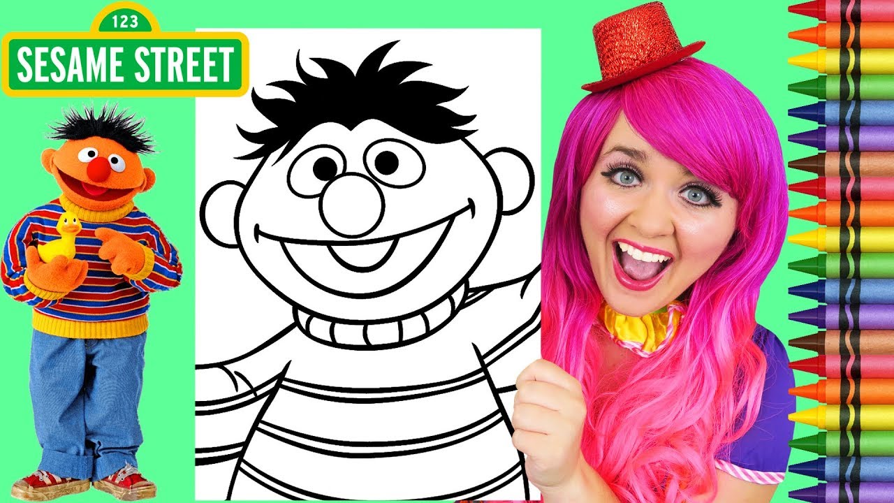 Coloring ernie sesae street coloring page crayola crayons kii the clown