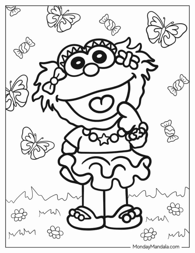 Sesame street coloring pages free pdf printables