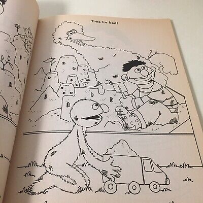 Vintage sesame street rosita big bird grover golden coloring book new unused