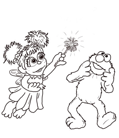 Abby cadabby and elmo coloring page free printable coloring pages