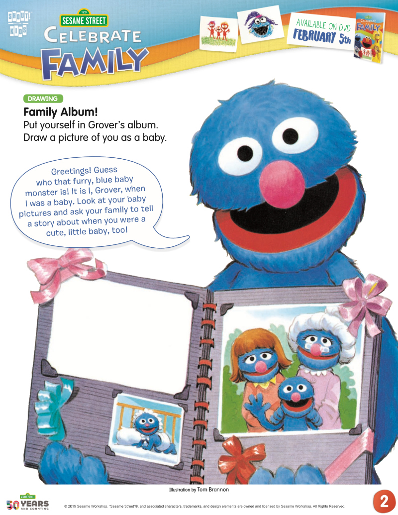 Sesame street family coloring page