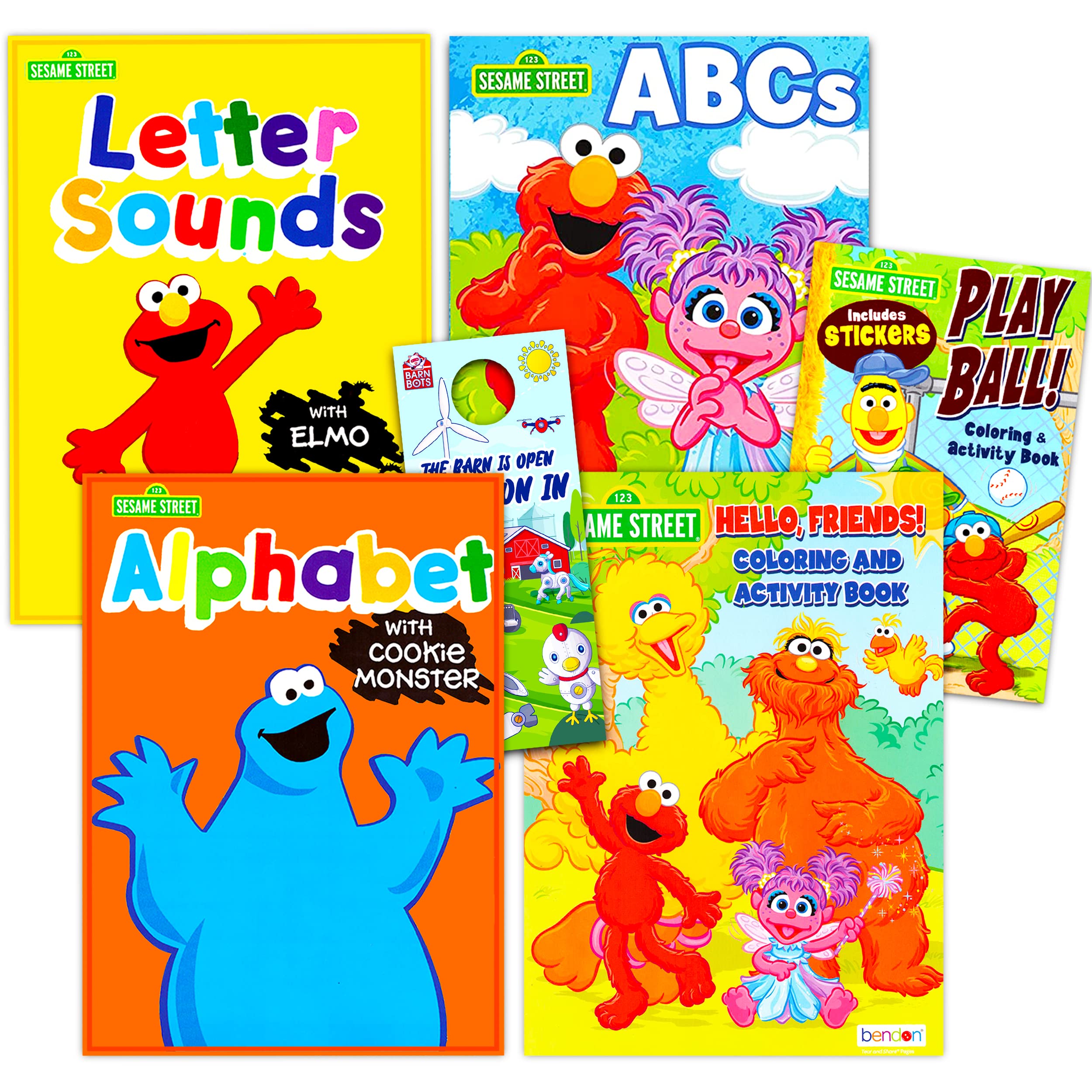 Sesame street coloring book super set book bundle with coloring and learning activities stickers more featuring elmo cookie monster big bird toys games