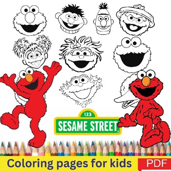 Elmo sesame street coloring pages collectionactivity for kids girls boys