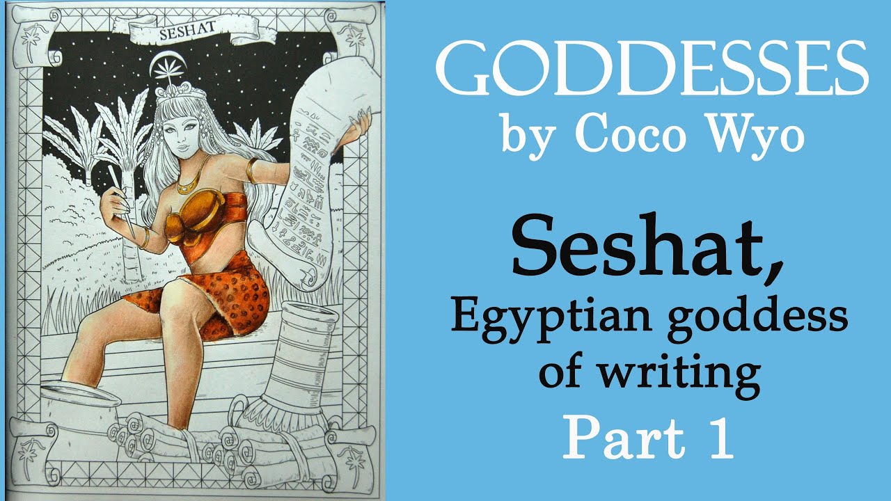 Seshat goddess of writing part coloring in goddesses by cwyo adultcoloring