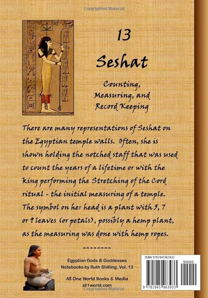 Ancient egyptian goddess seshat notebook papyrus