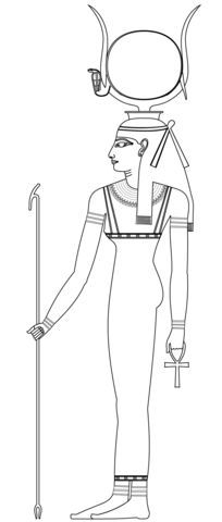 Hathor ancient egyptian goddess coloring page ancient egyptian goddess egyptian goddess ancient egyptian