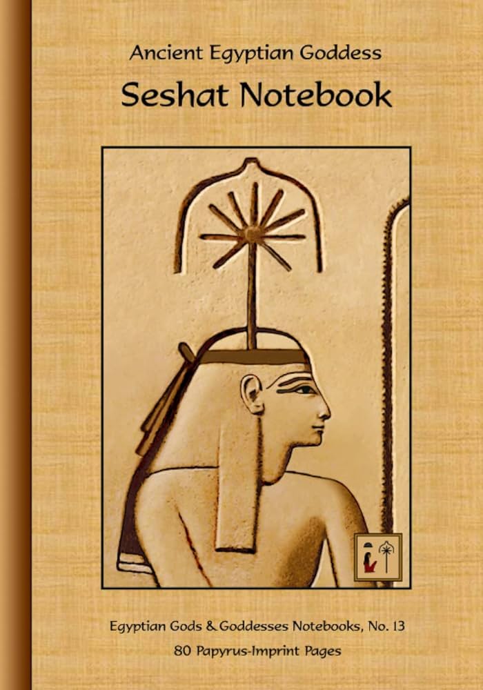 Ancient egyptian goddess seshat notebook papyrus