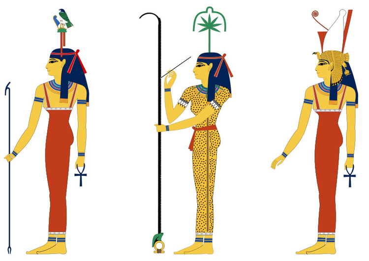 Image hathor seshat and mut