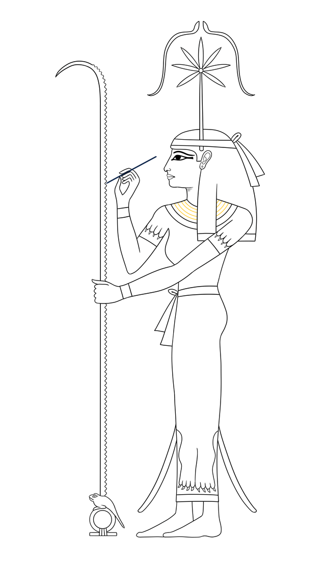 Question im drawing the goddess seshat and i am wondering if the thing on her head is a star or marijuana or something else rancientegypt