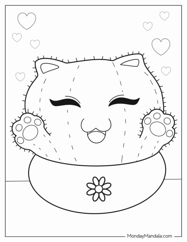 Cactus coloring pages free pdf printables