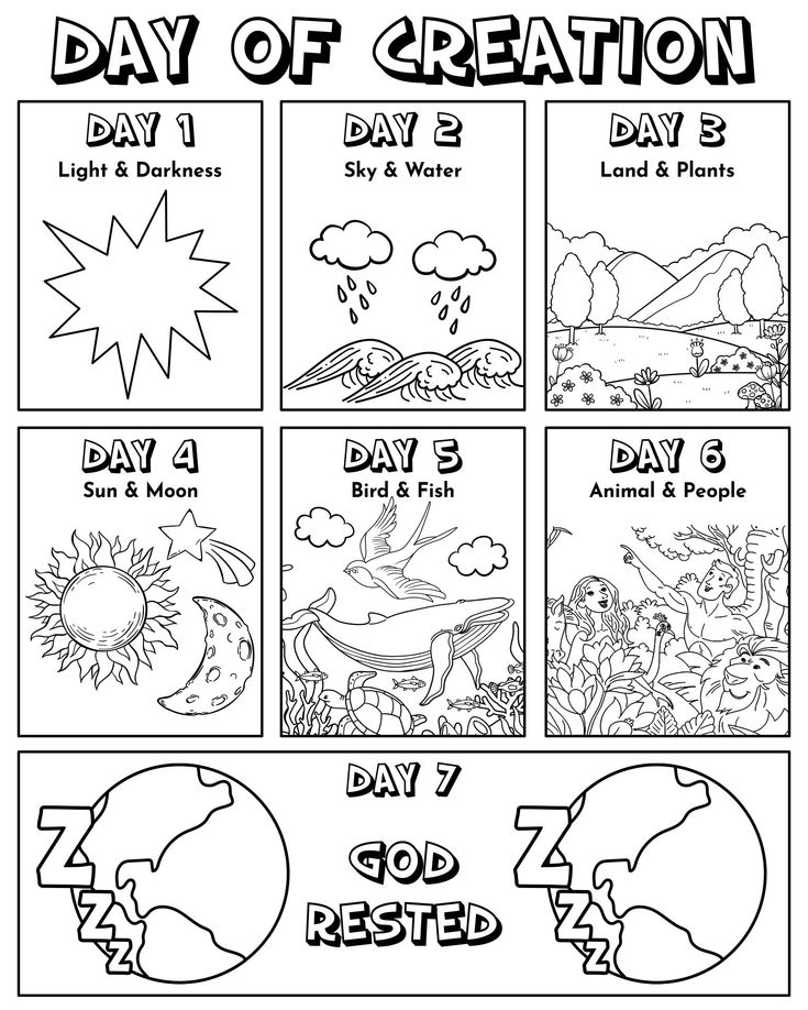 Best days of creation printables pdf for free at printablee bible activities for kids bible crafts sunday school bible lessons for kids