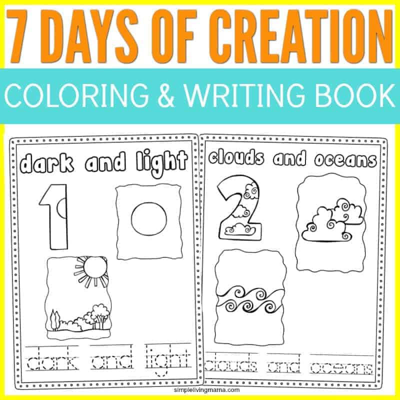 Days of creation coloring and writing books