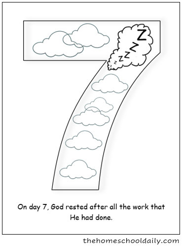 Days of creation coloring pages