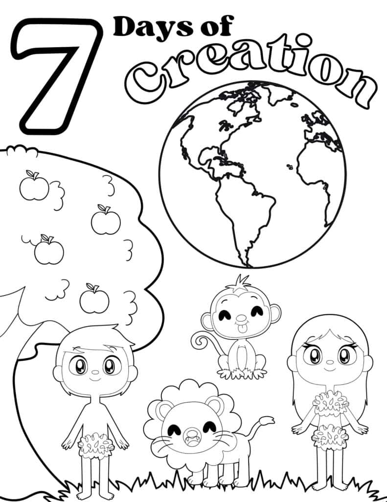 Days of creation coloring pages