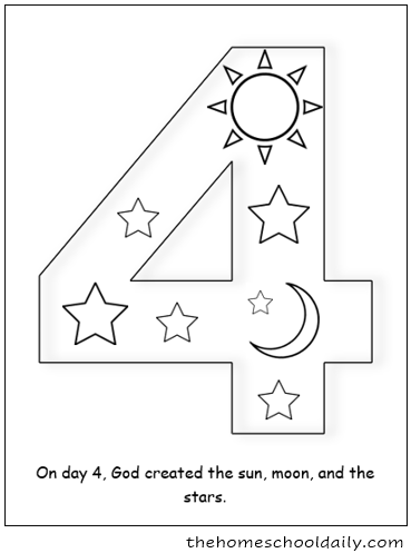 Days of creation coloring pages