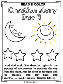 Days of creation coloring pages by christnkids tpt