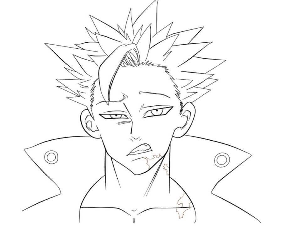 Seven deadly sins coloring pages male sketch