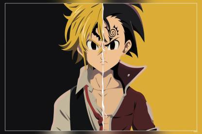 Anime the seven deadly sins angry black eyes matte finish poster paper print