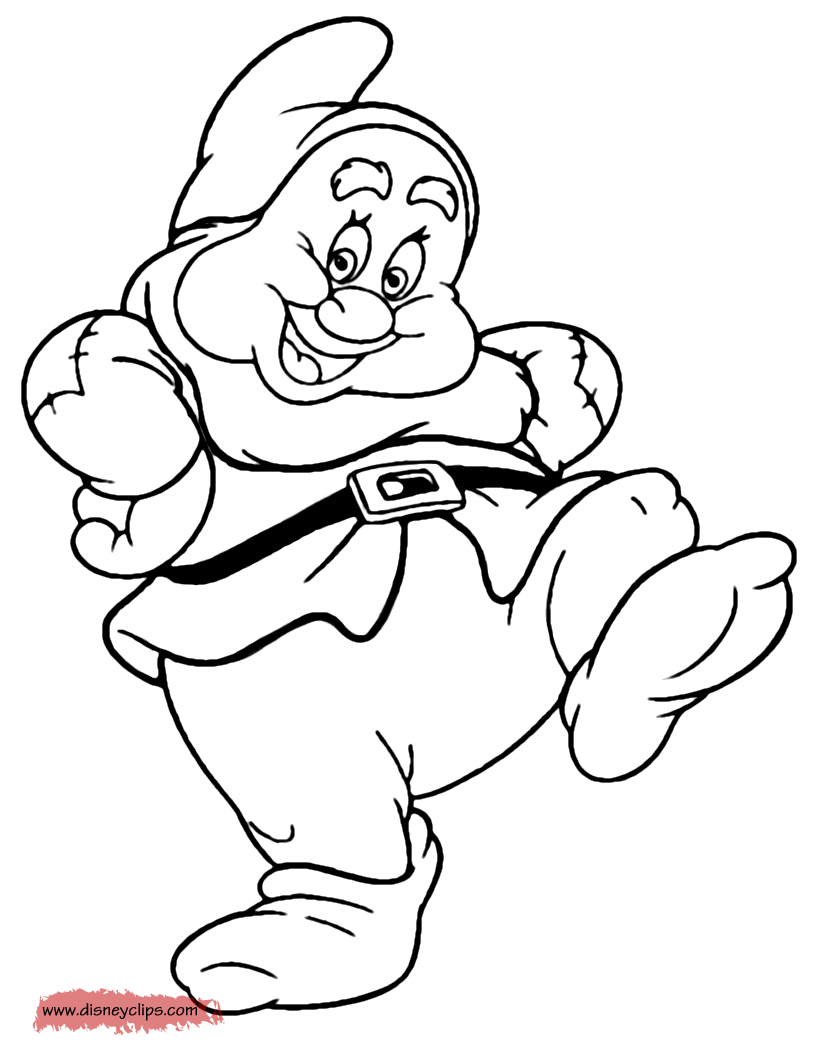 Snow white and the seven dwarfs coloring pages