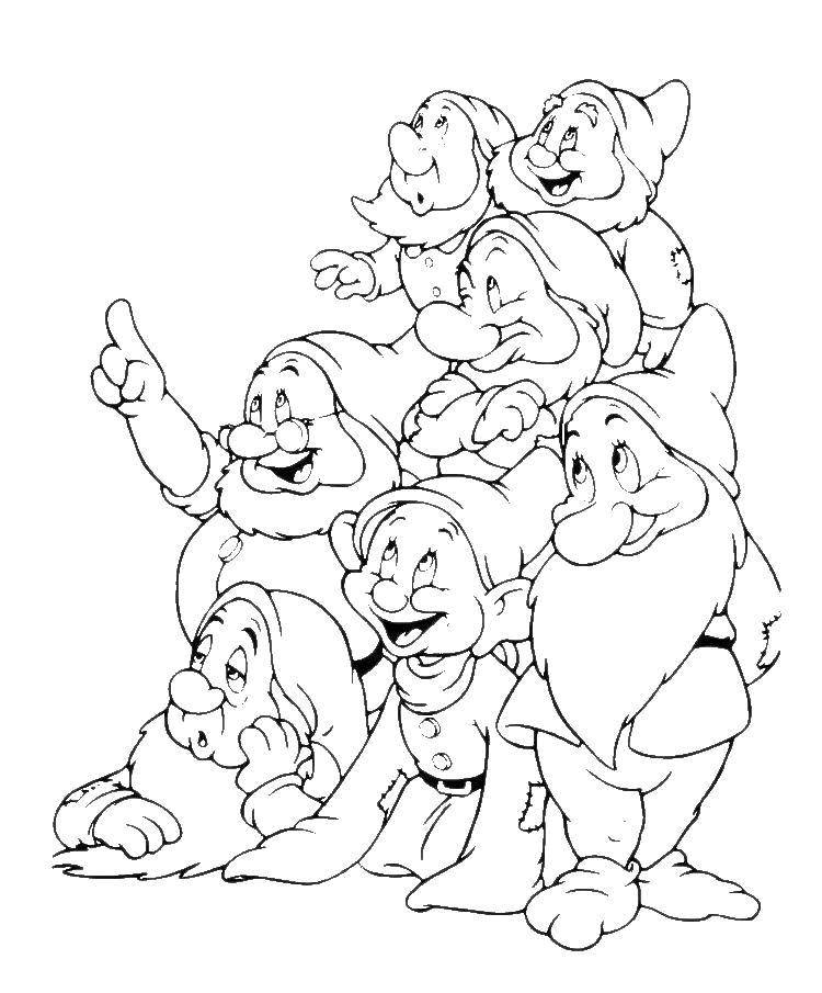 Online coloring pages coloring the dwarfs coloring