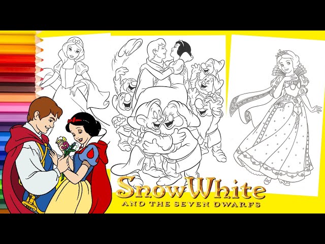 Coloring disney princess snow white the seven dwarfs