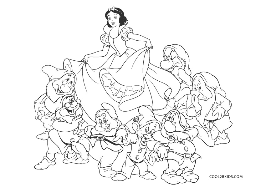 Free printable snow white coloring pages for kids