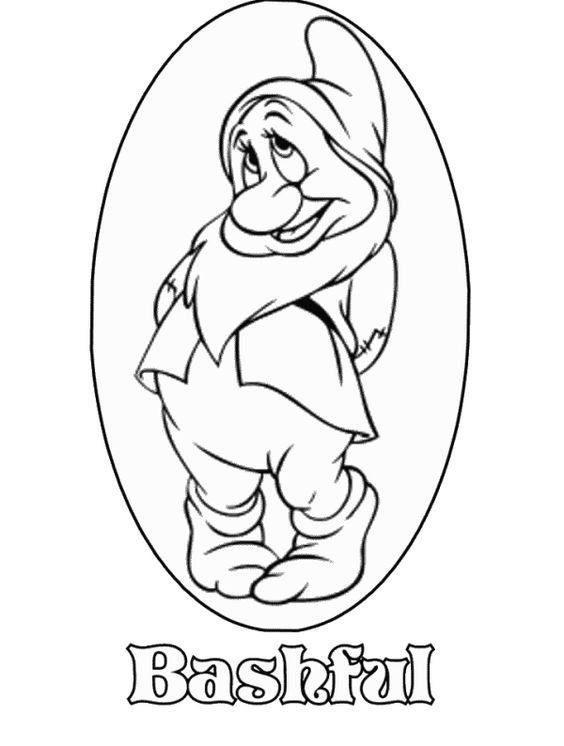 Bashful dwarf coloring page coloringall off