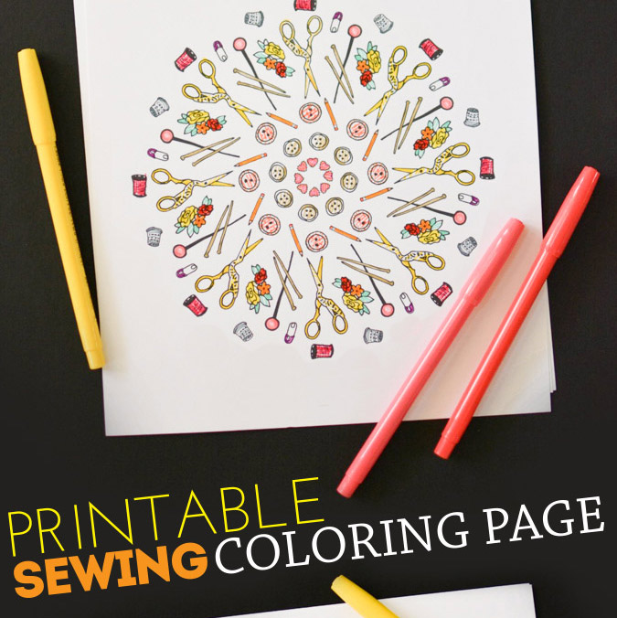 Sewing coloring page