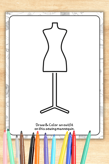 Sewing themed coloring pages for kids free printable