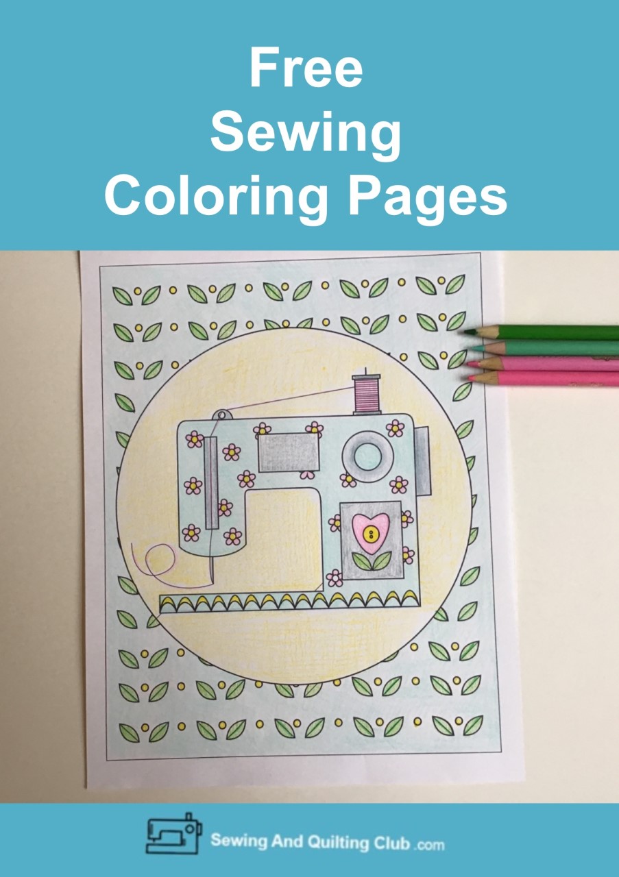 Free sewing coloring pages