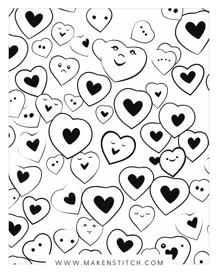 Free valentines heart coloring pages for kids and adults