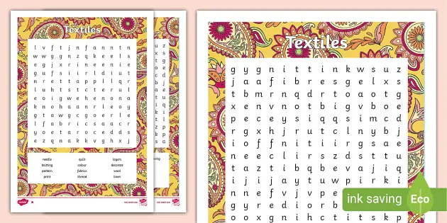 Sewing word search printable sewing resources