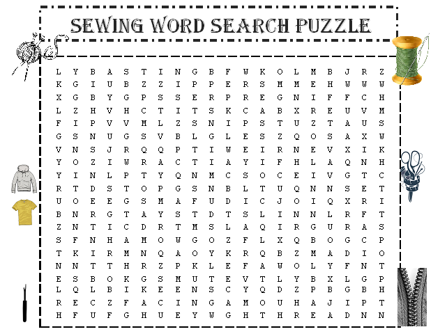 Sewing word search puzzle sewing terms teaching resources