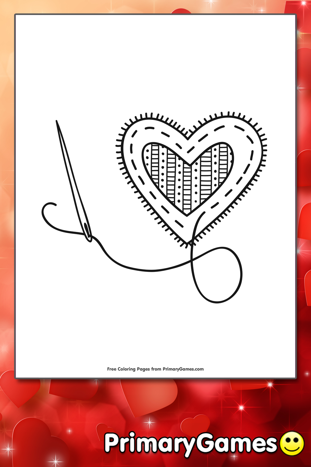 Sewing heart coloring page â free printable pdf from