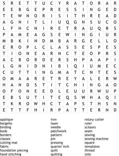 Quilters word search arbee designs blog in quilters sewing retreats quilt sewing