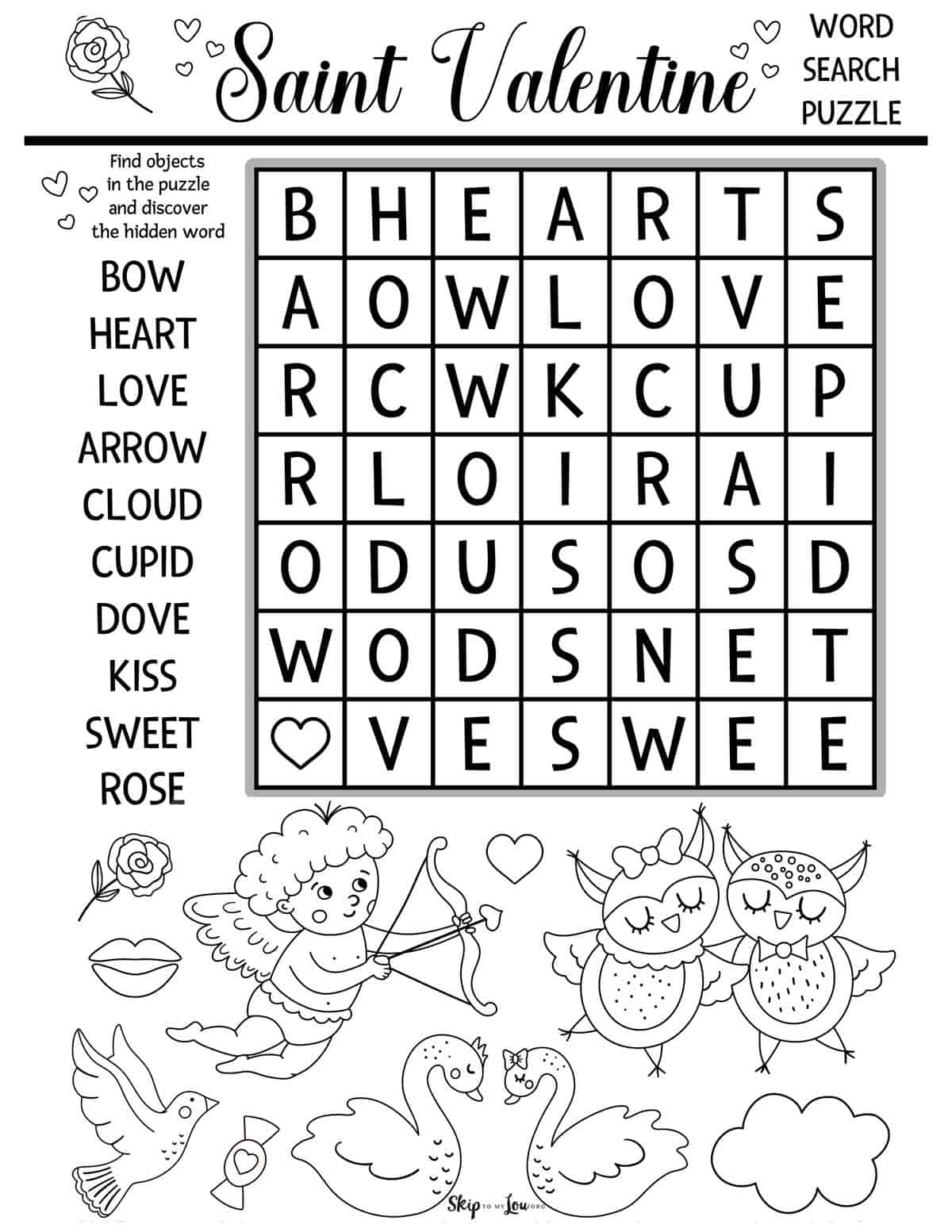 Free valentines day word search printables skip to my lou