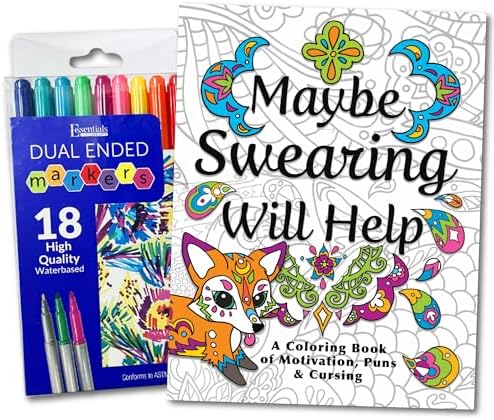 Maybe swearing will help adult coloring book set