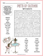 Sewing word search