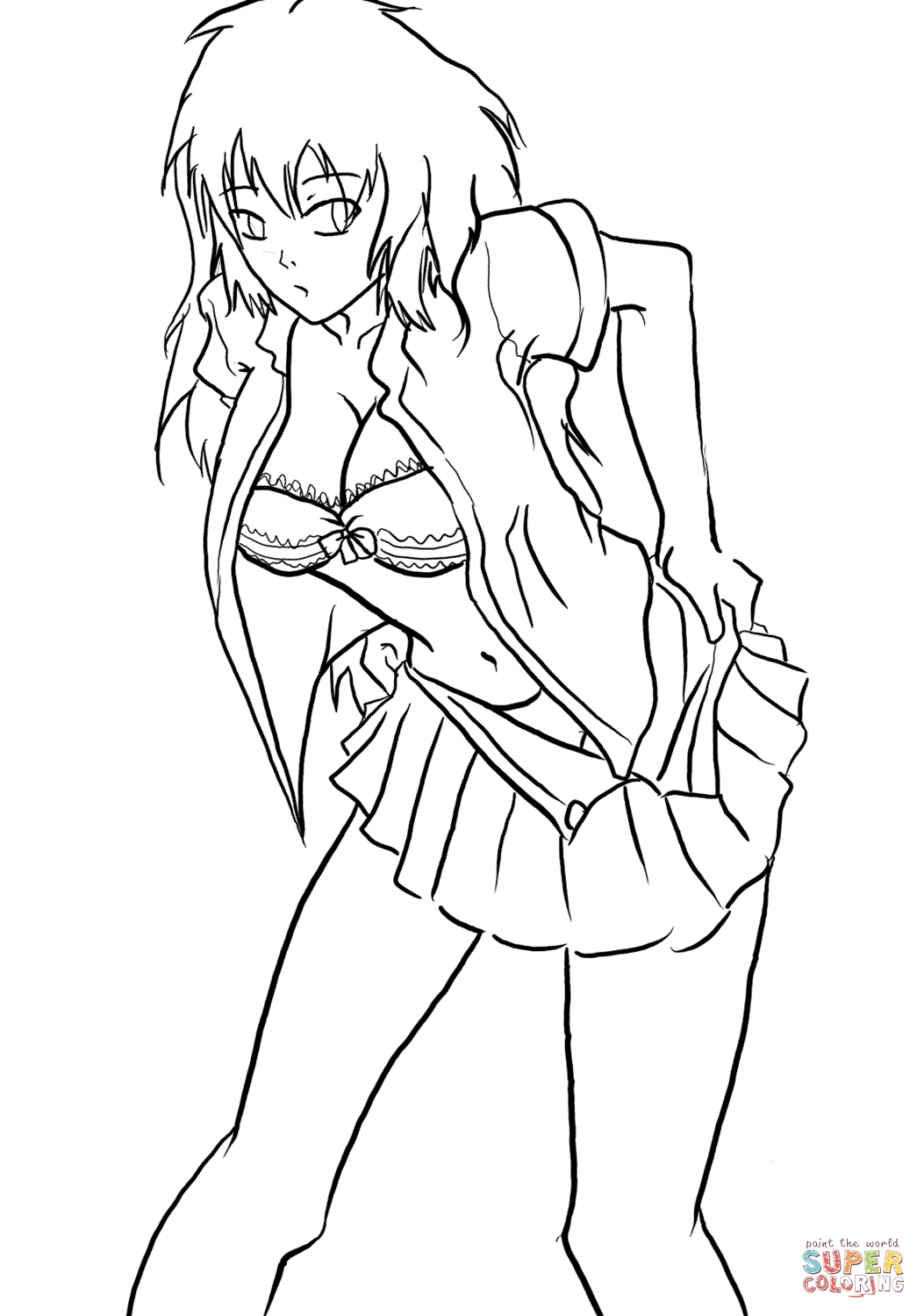 Anime girl by gabriela gogonea coloring page free printable coloring pages