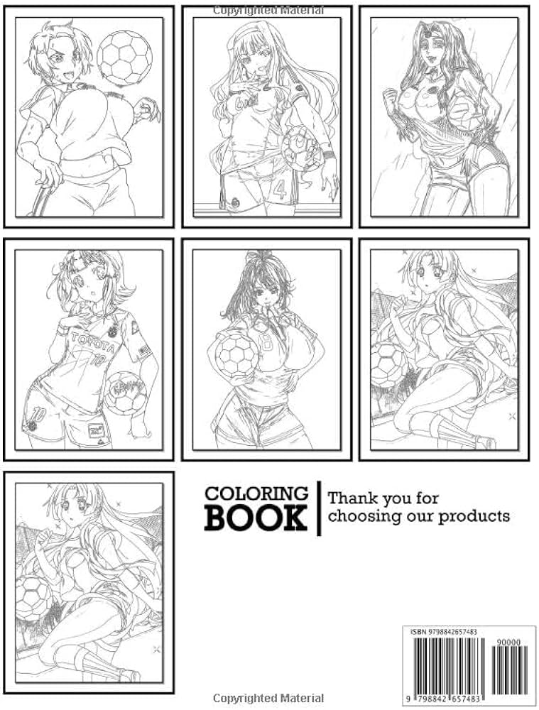 Sexy anime footballers coloring book pages signed to inspire creativity hot painting pages for adults featuring sexy signs of anime girls cool gift for colouring lovers boot face books