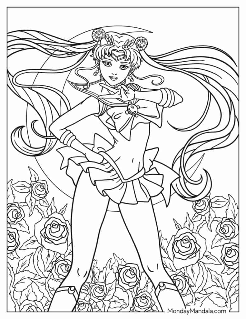 Anime coloring pages free pdf printables