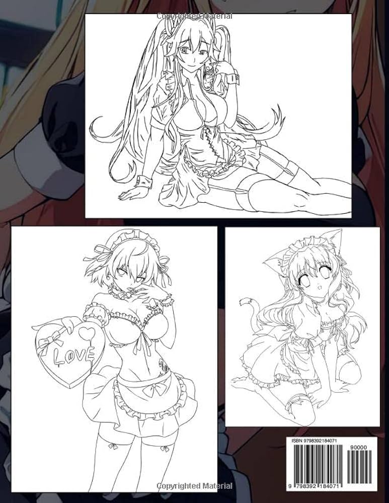 Sexy maid anime coloring book naughty ladies coloring pages featuring wild illustrations for adults to relax and relieve stress lovell aron books