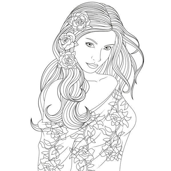 Thousand coloring page sexy woman royalty