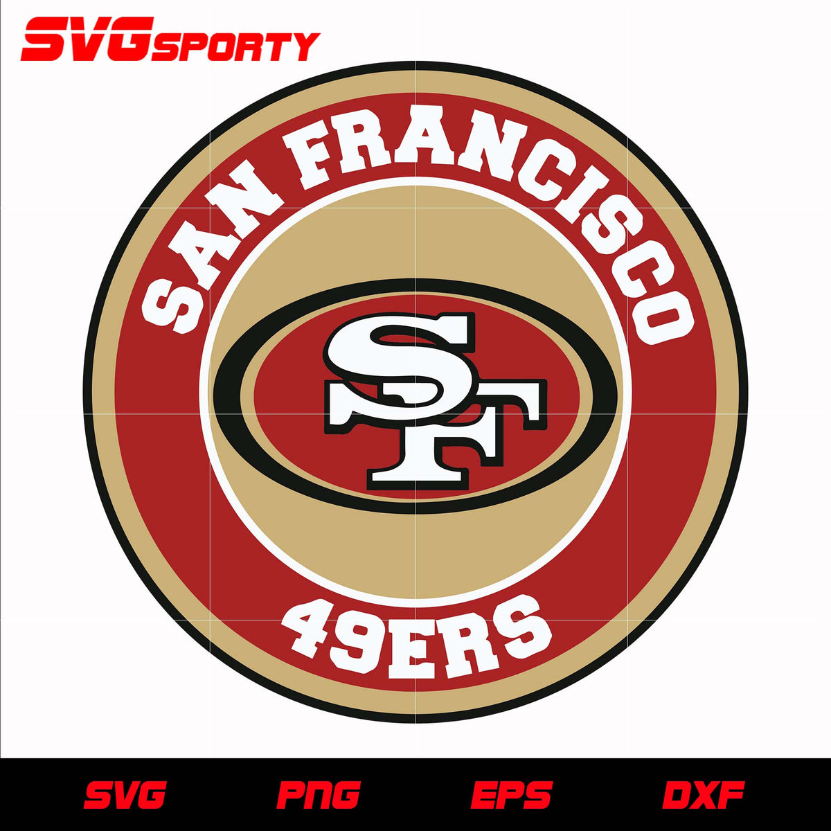 San francisco ers logo circle svg nfl svg eps dxf png digital f â svg sporty