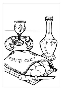 Educational coloring pages explore shabbat traditions for children